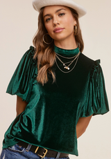 Velvety Puff Short Sleeve Top