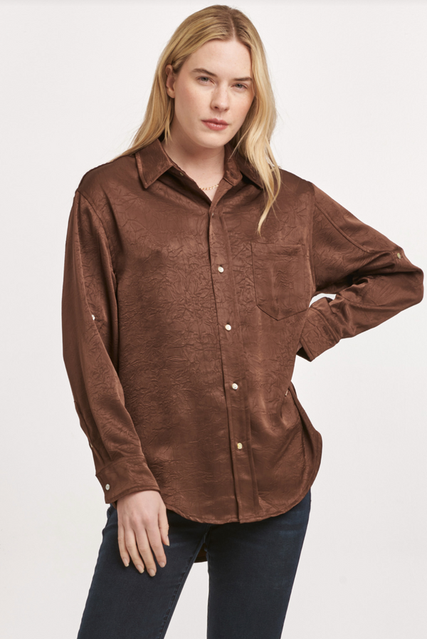 Lola Button Down LS Boyfriend Fit Top