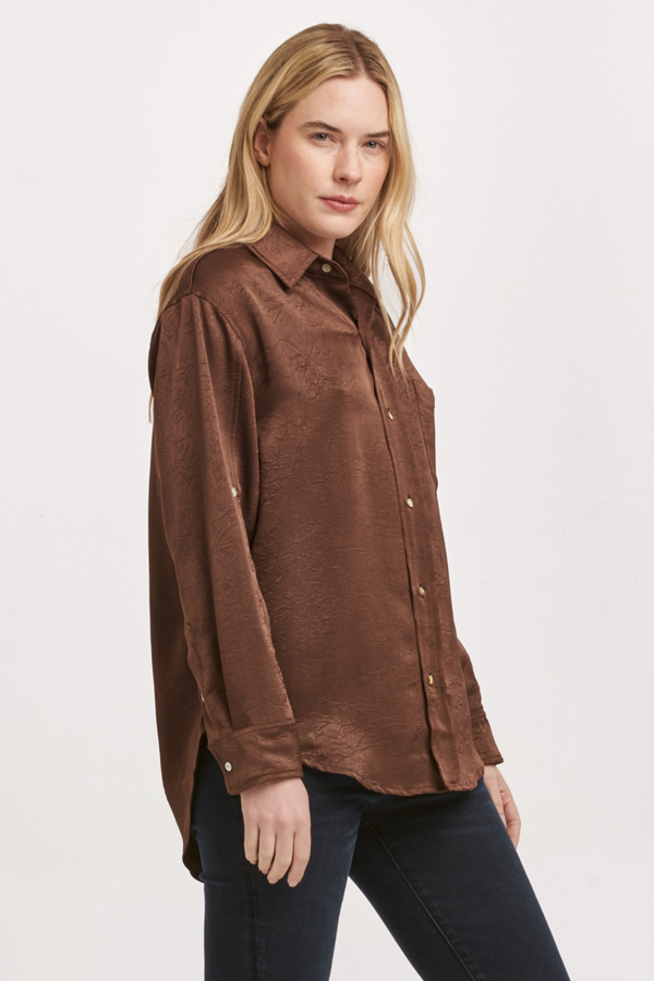 Lola Button Down LS Boyfriend Fit Top