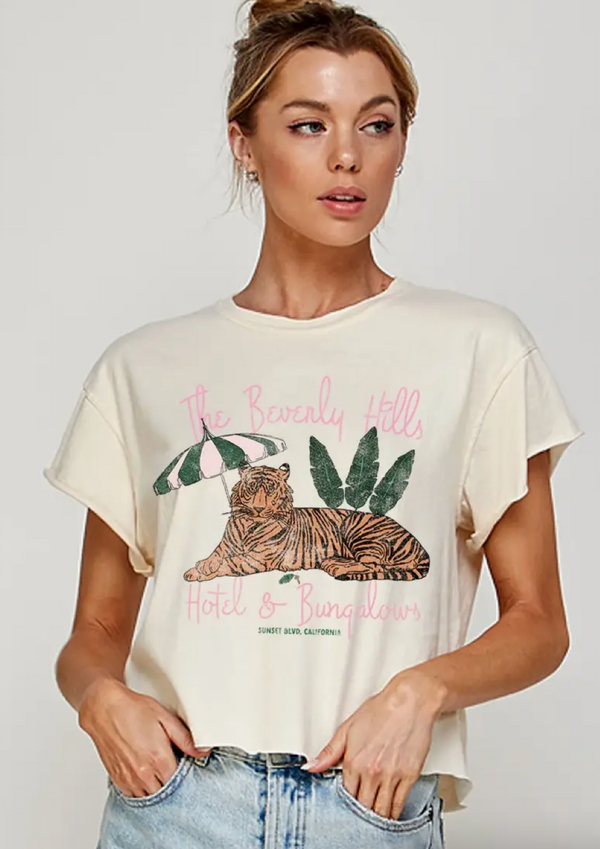 Beverly Hills Hotel Vintage Graphic Crop Top