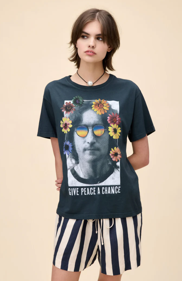 John Lennon Give Peace A Chance Boyfriend Tee
