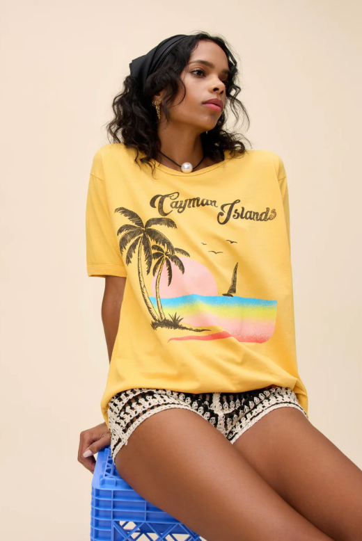 Cayman Island Oversized Ringer Tee