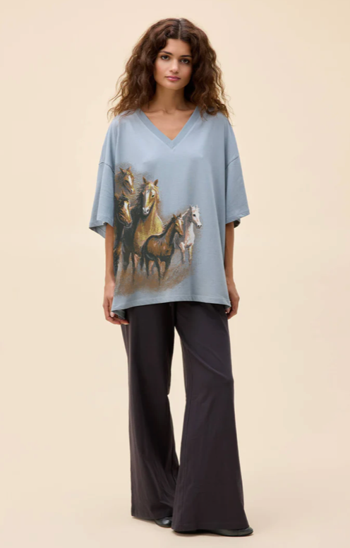 Wild Horses  V-Neck Tee