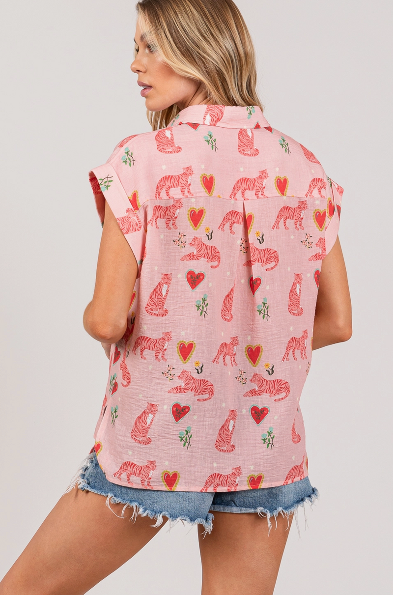 Romy Tiger Print Top