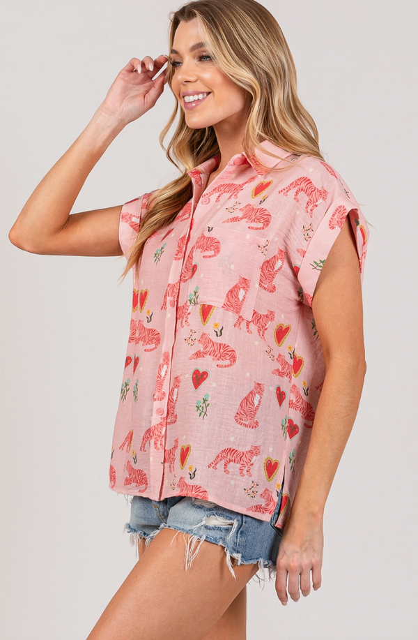 Romy Tiger Print Top