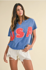 USA Patched Knit Top