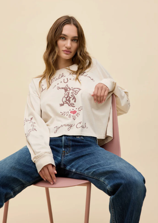 Johnny Cash Walk The Line L/S Tee