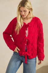 Sweetheart Bow Knit Cardigan