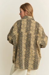 Ella-Mae Snake Print Oversized Jacket